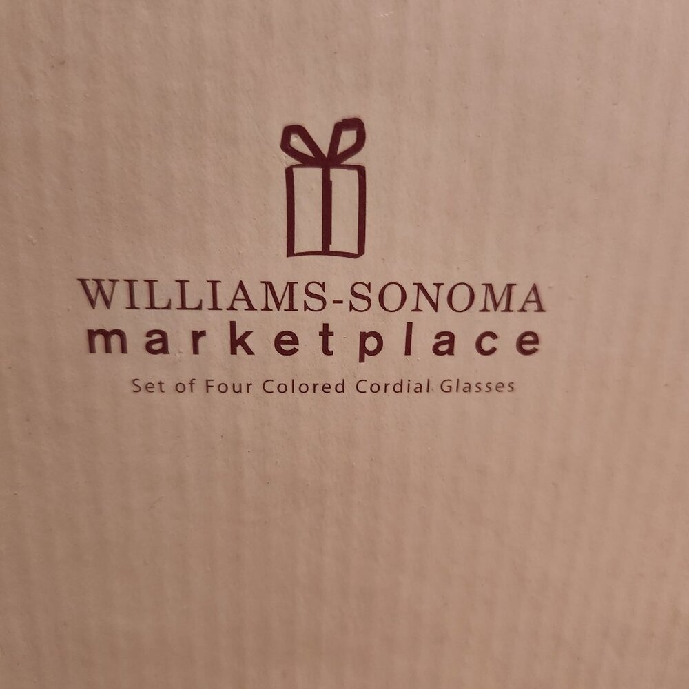 Williams-Sonoma Set Of Four Colored Cordial Glasses